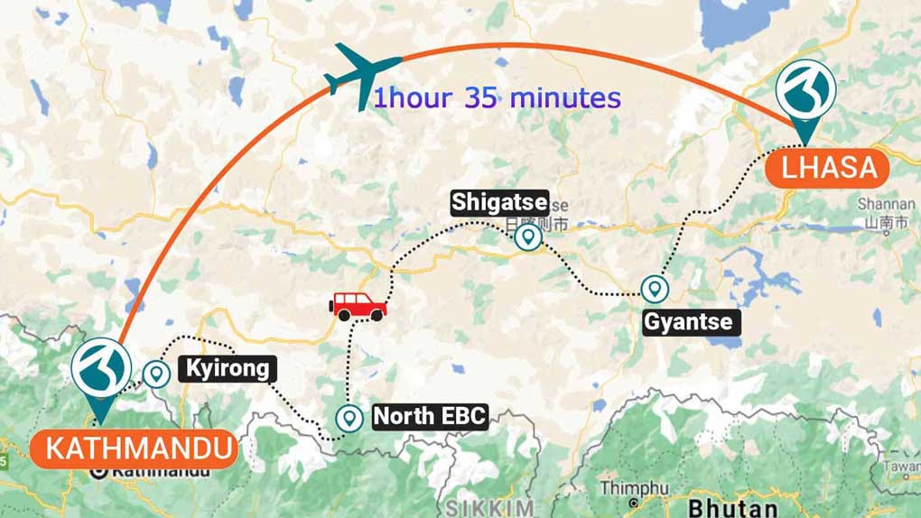Kathmandu to Lhasa Flight